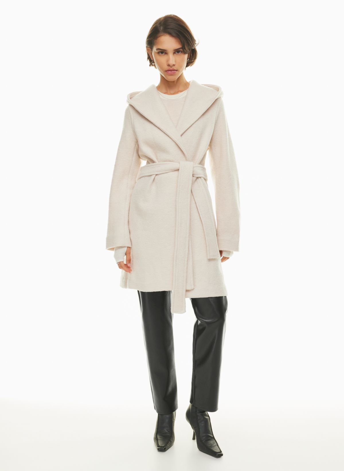 Zipper Sleeve Hooded Wrap Coat - Women - Ready-to-Wear