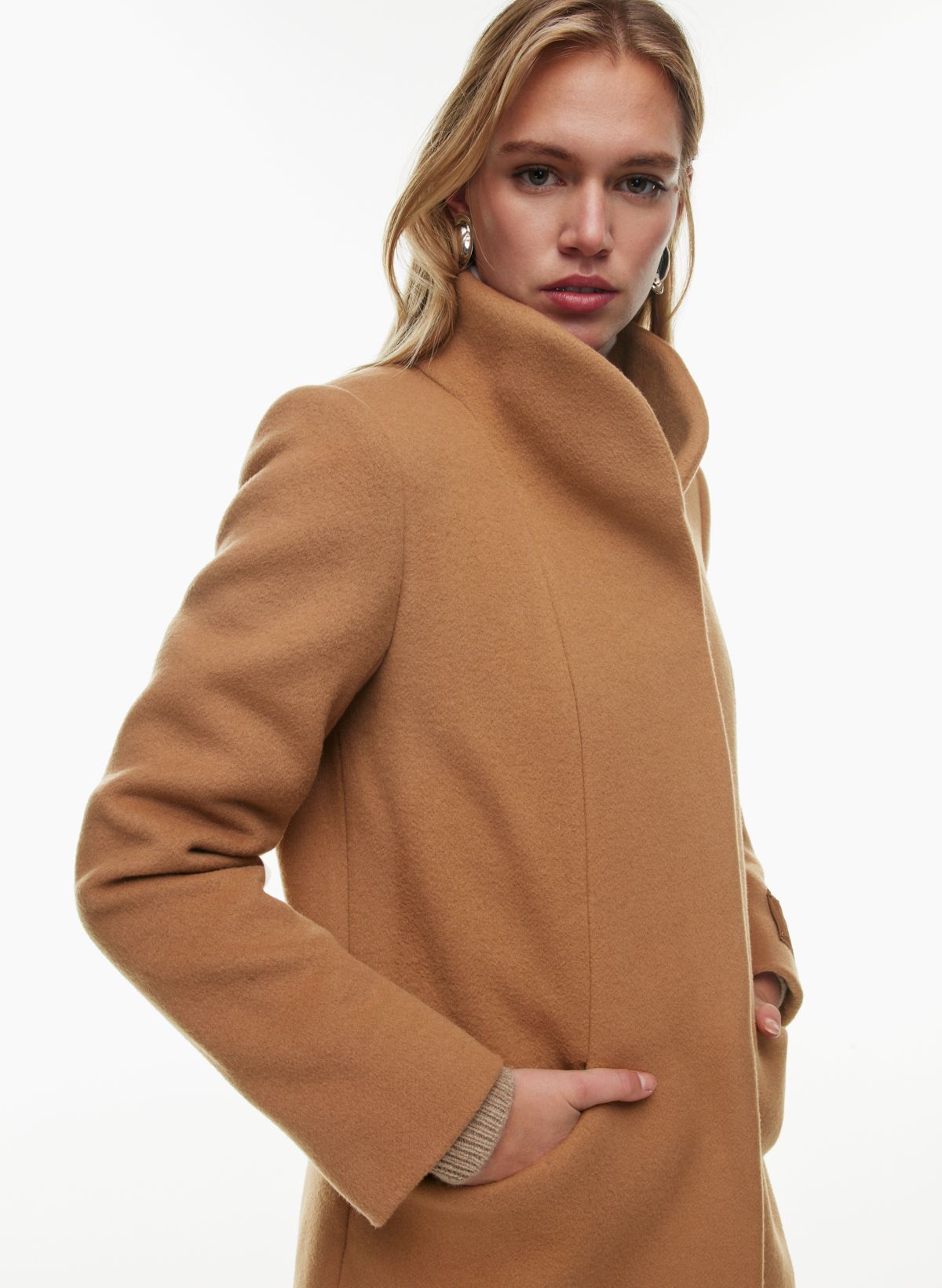 Light Brown Padded Parka in Wool Cashmere