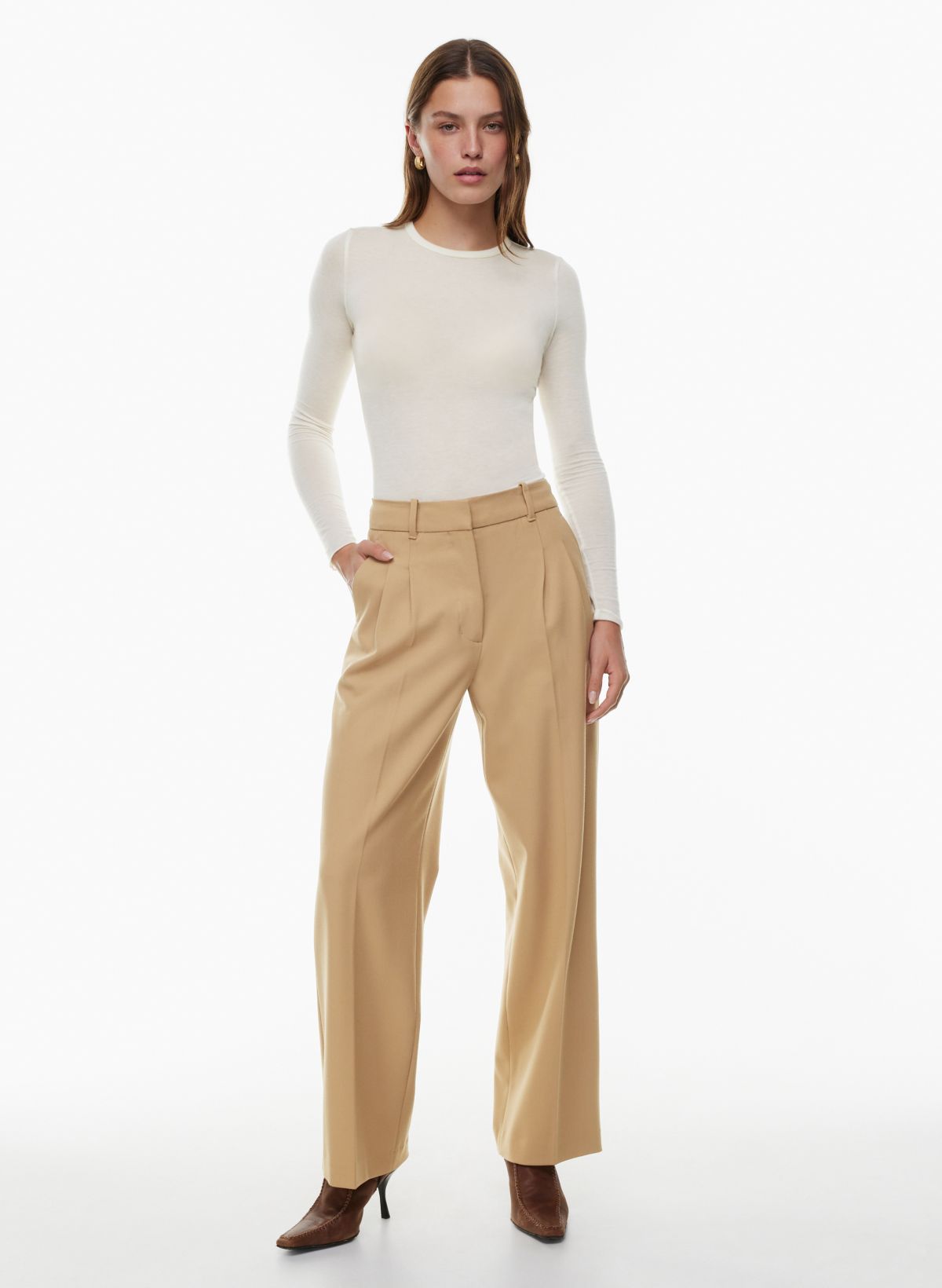 Buy Casual Elegance: Women's Brown 6-Pocket Pants - Effortless