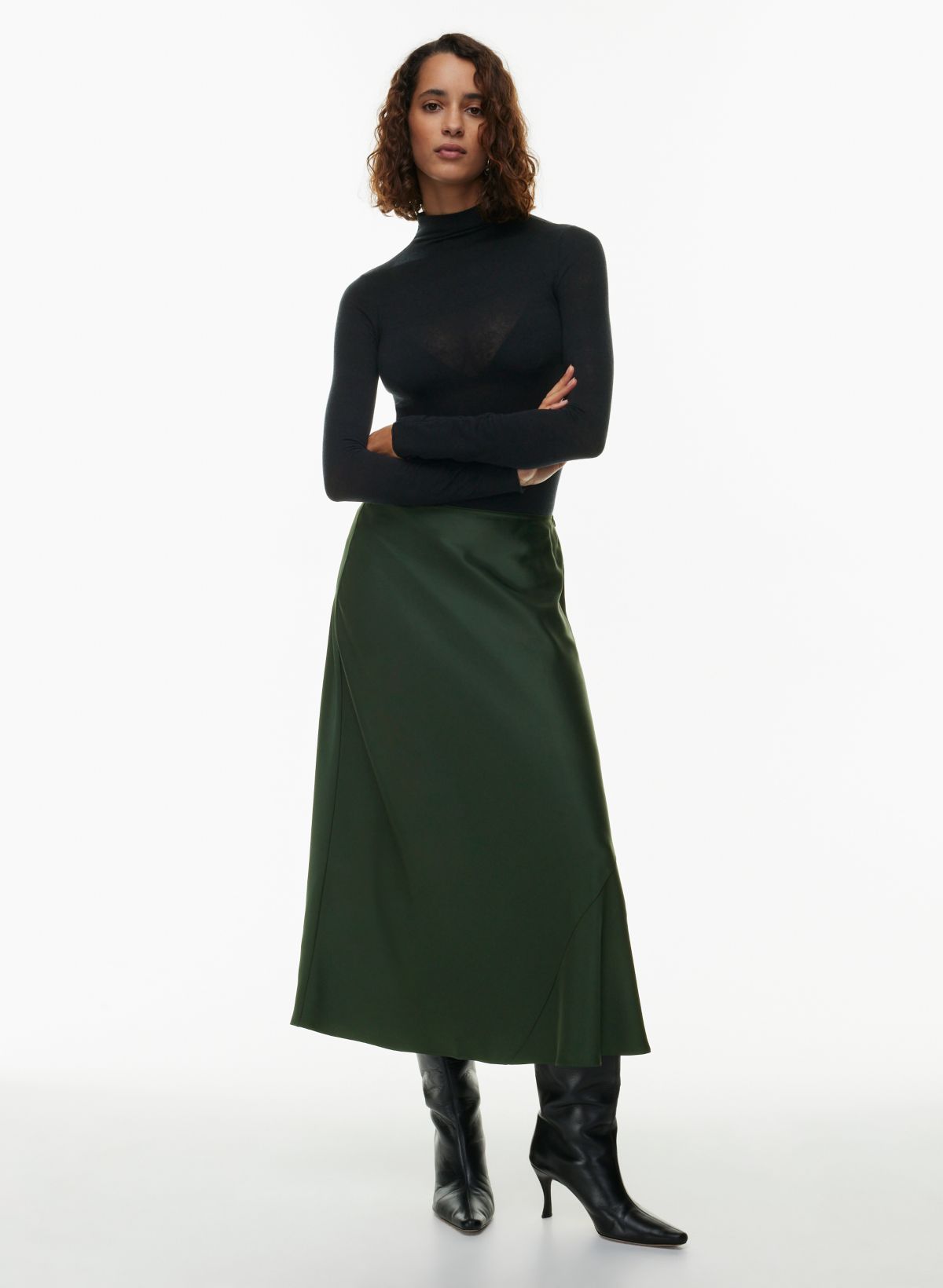 Satin skirt discount