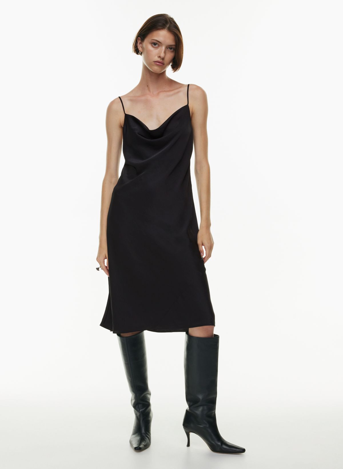 Black Satin Button Down Maxi Slip Dress – LA CHIC PICK