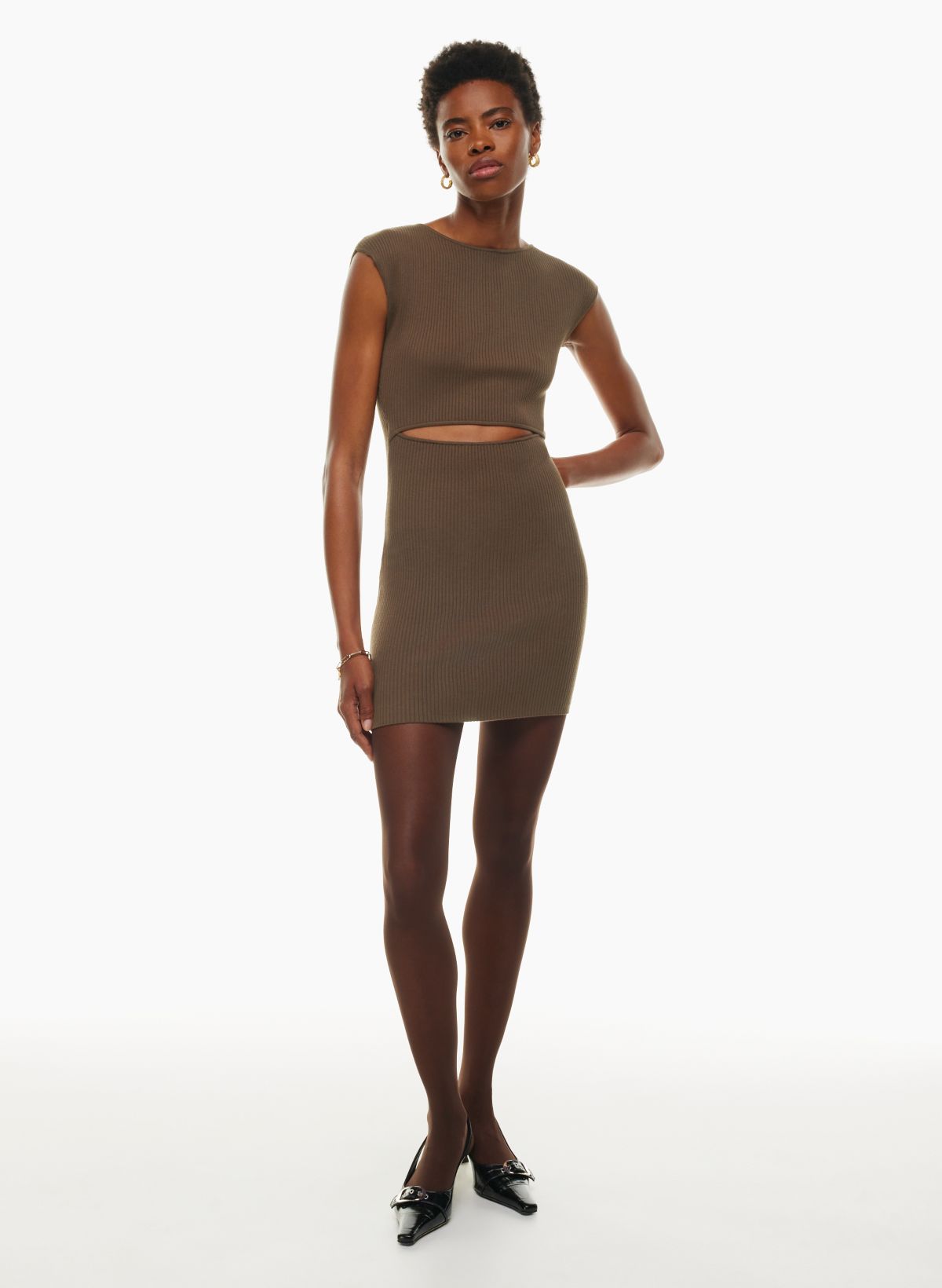 Jocelyn Cut Out Midi Dress Brown