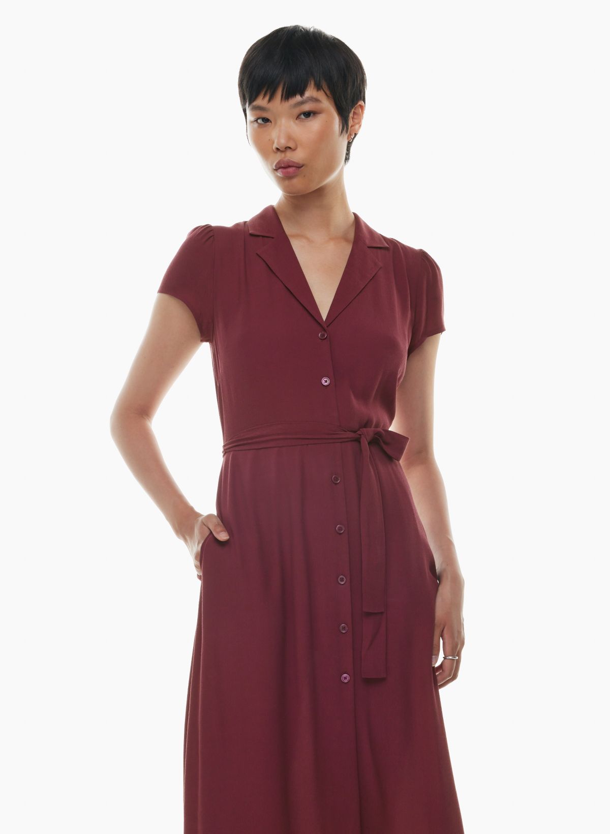 Aritzia burgundy outlet dress