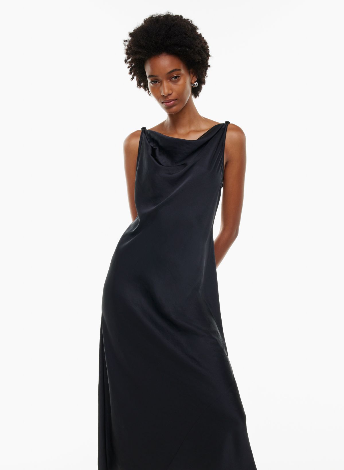 Goddess Ribbed Go-To Dress - Black