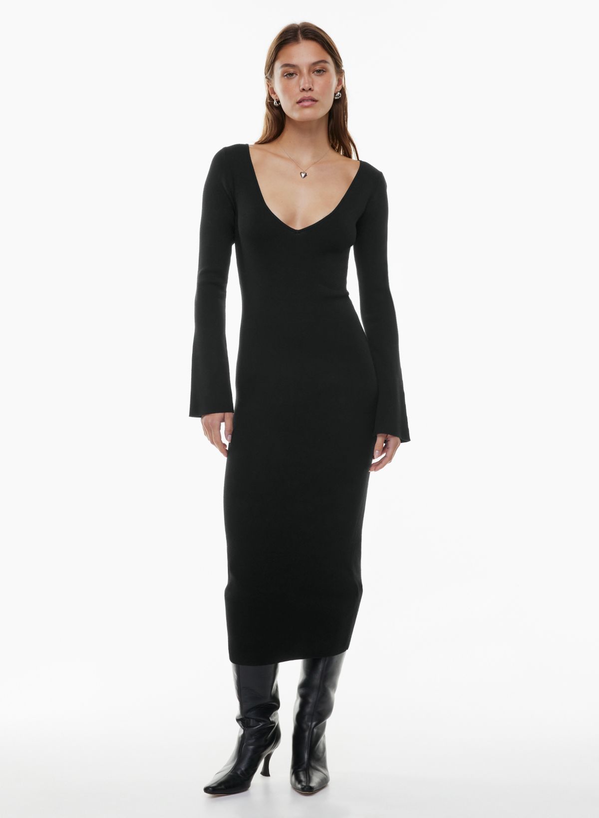 Black Structured Contour Rib Cap Sleeve Bodycon Dress, Black, £23.00