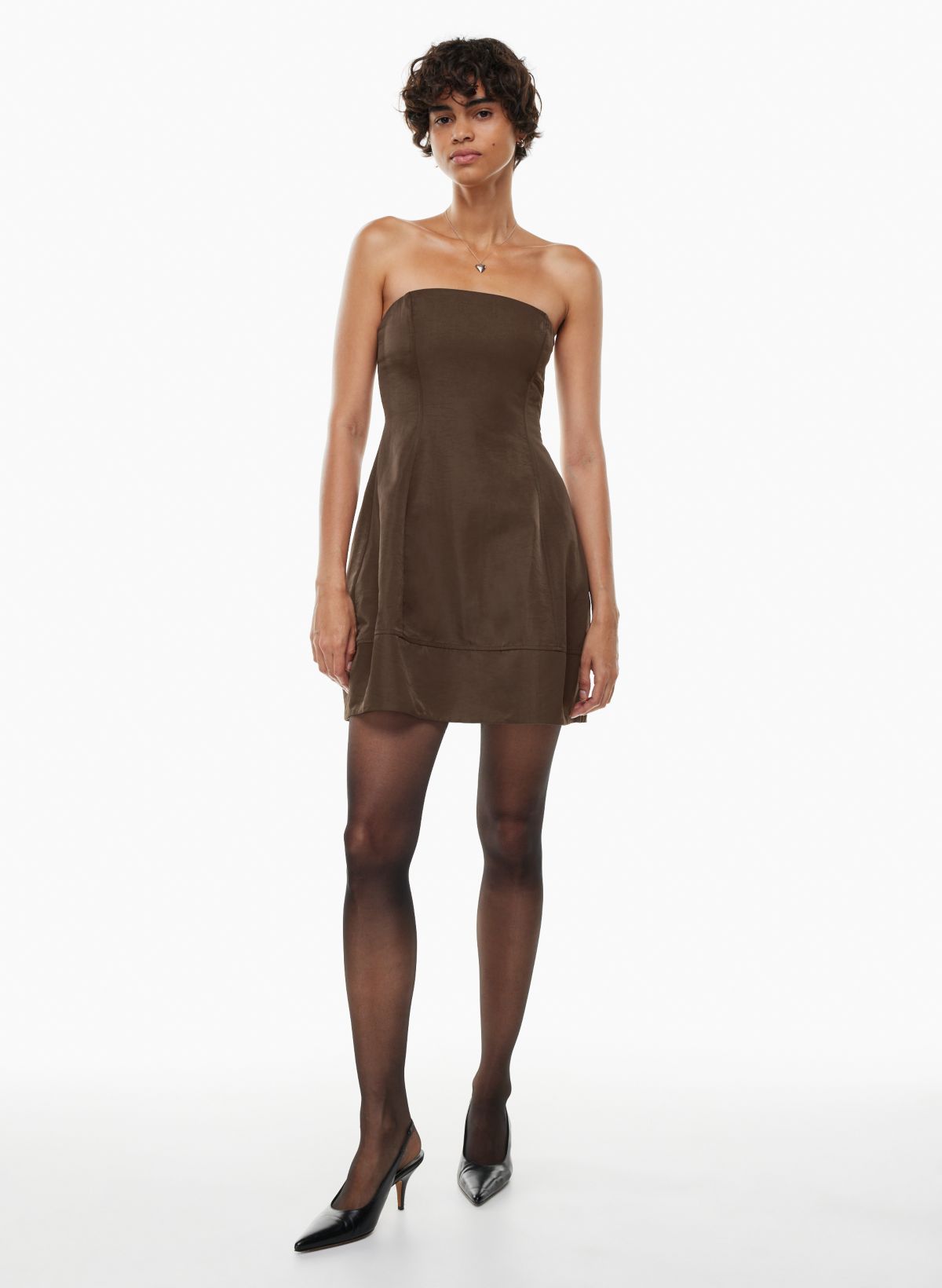 Structured skin-tight dress in vegan leather