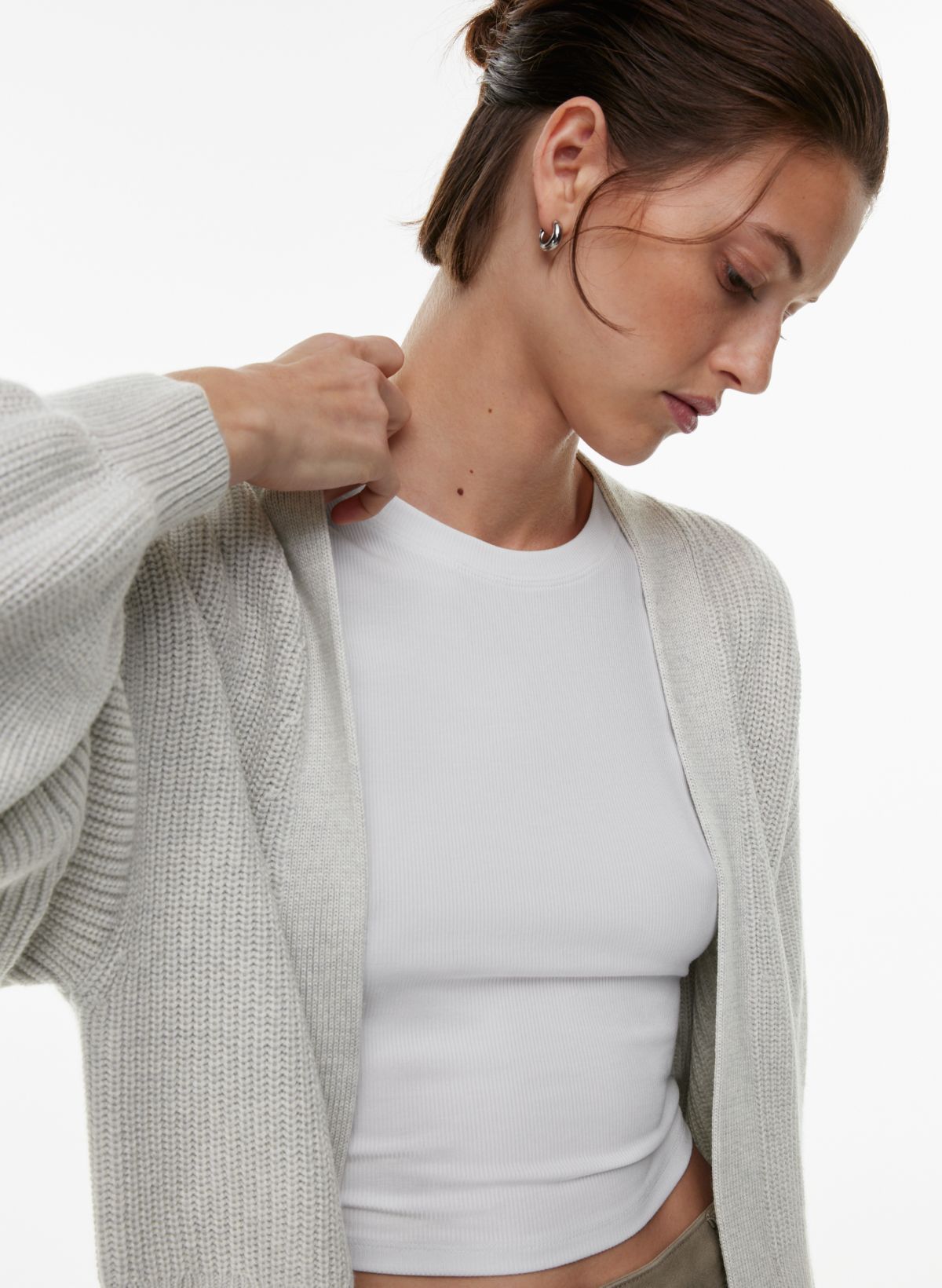 Let's Unwind White Ribbed Knotted Cropped Tank Top