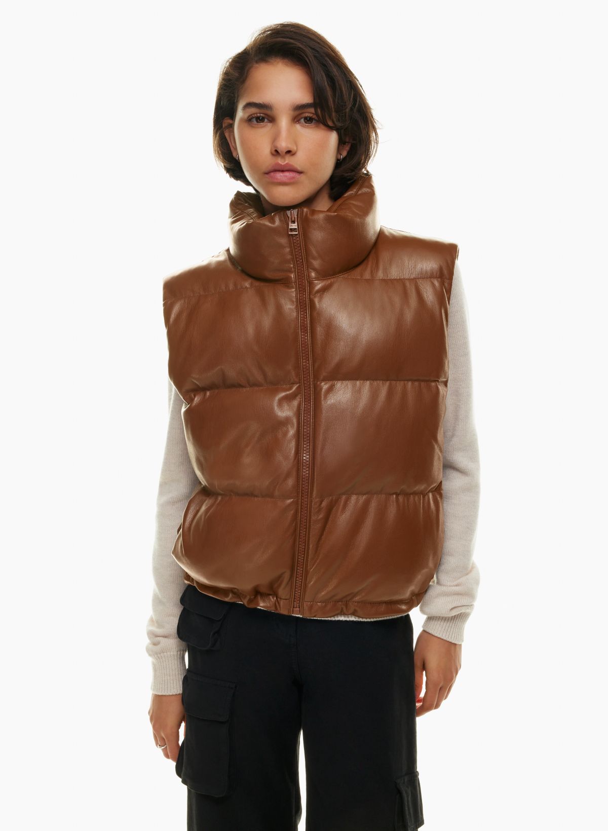 Leather 2024 vest afterpay