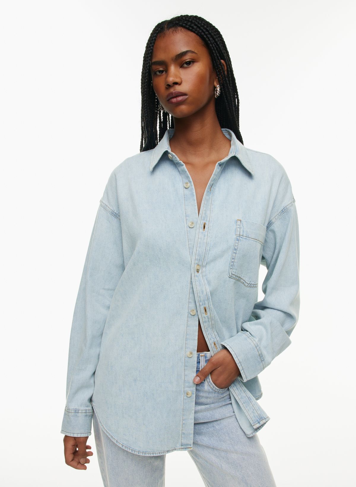 Lightweight denim best sale shirt womens