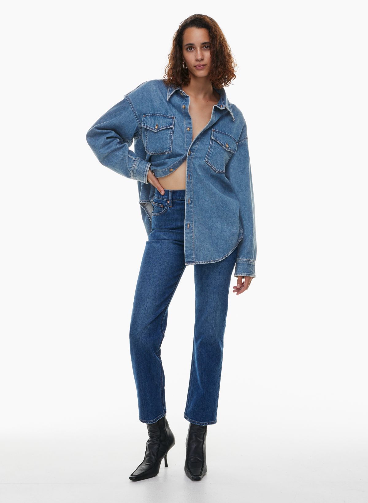 90s fashion clearance denim shirt