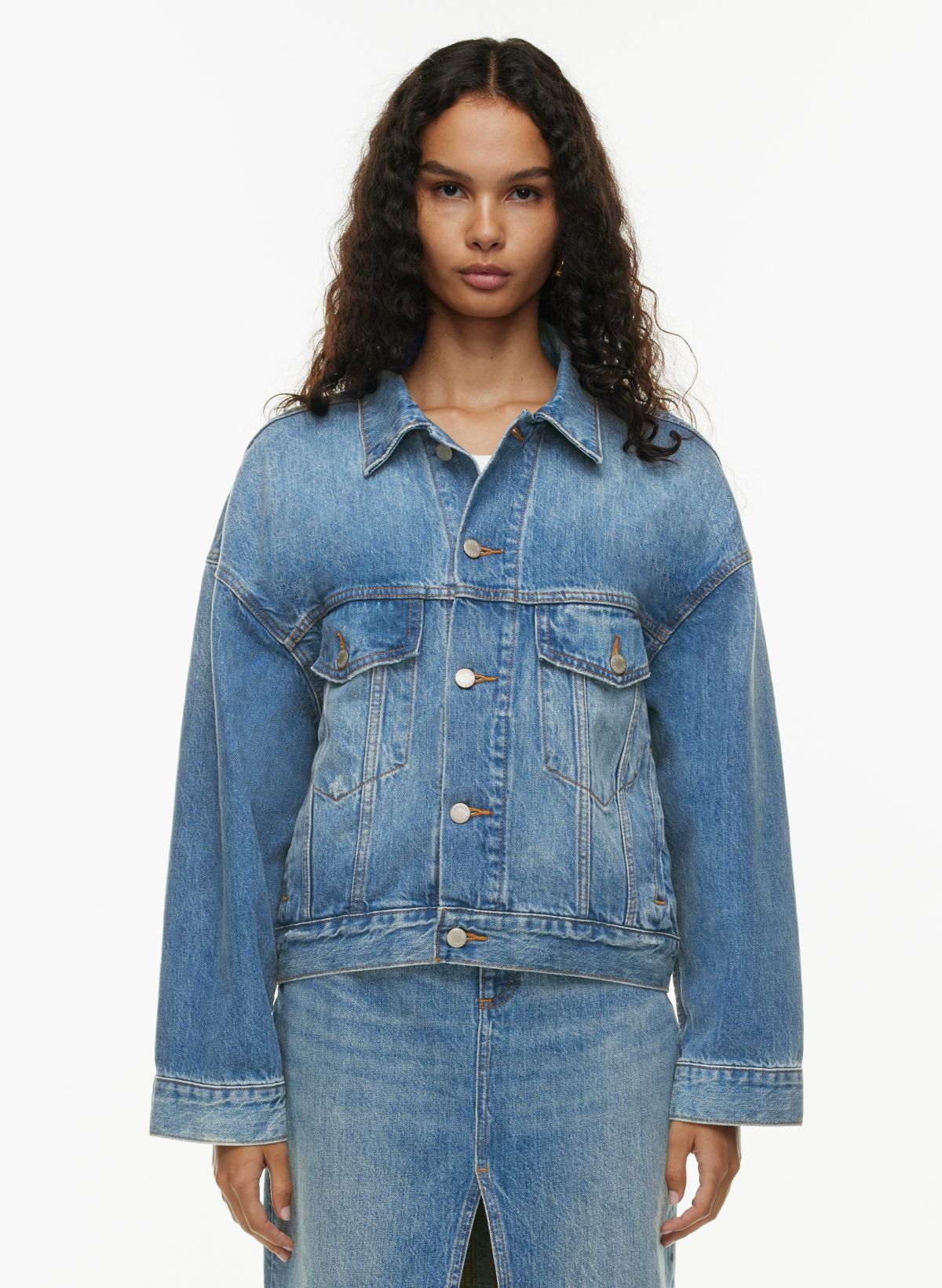 Acne Studios - Denim jacket - Relaxed cropped fit - Mid Blue