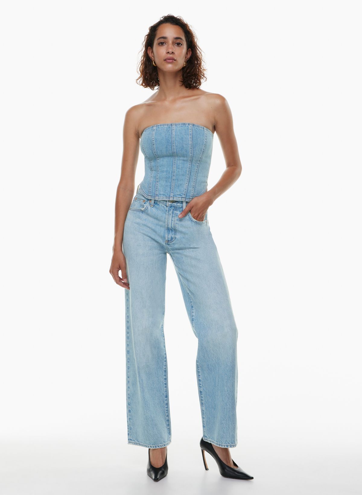 Denim Forum The Farrah Hi-Rise Wide Jean