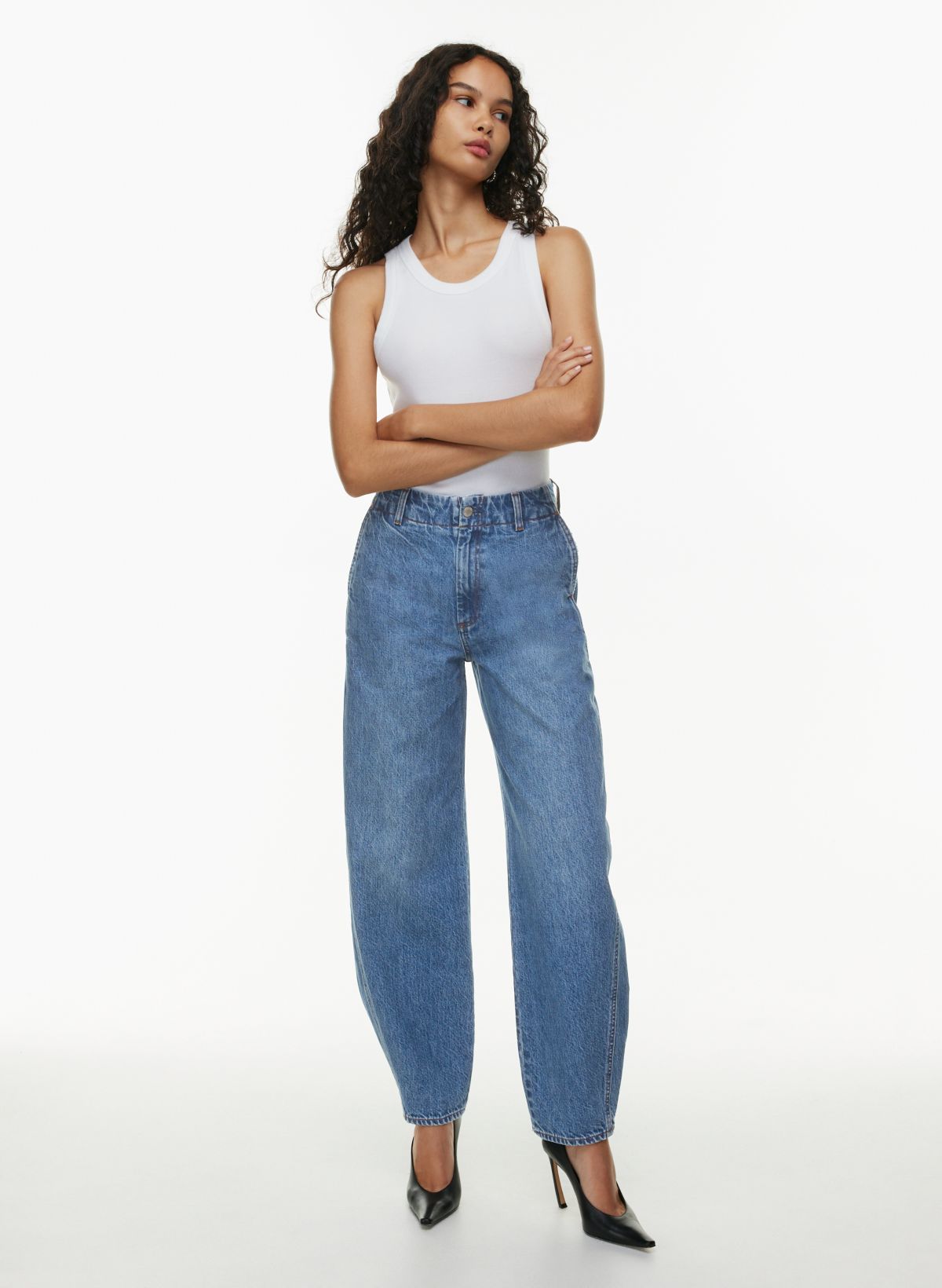 90s High-Waisted Baggy Jean  High waisted baggy jeans, Baggy