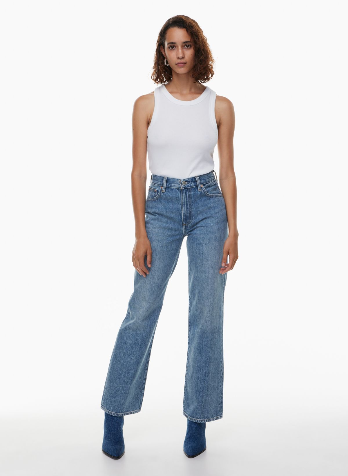 High-waist wideleg jeans