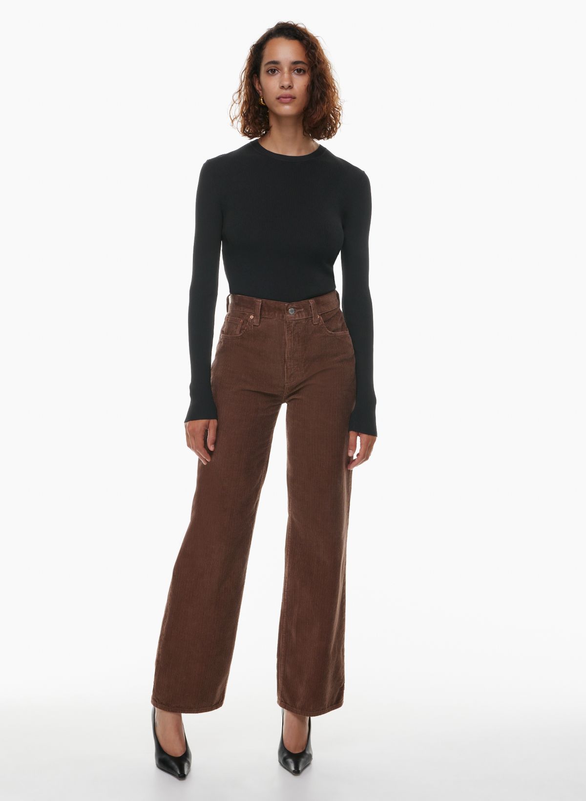 Wide-Rib Stretch Corduroy Leggings