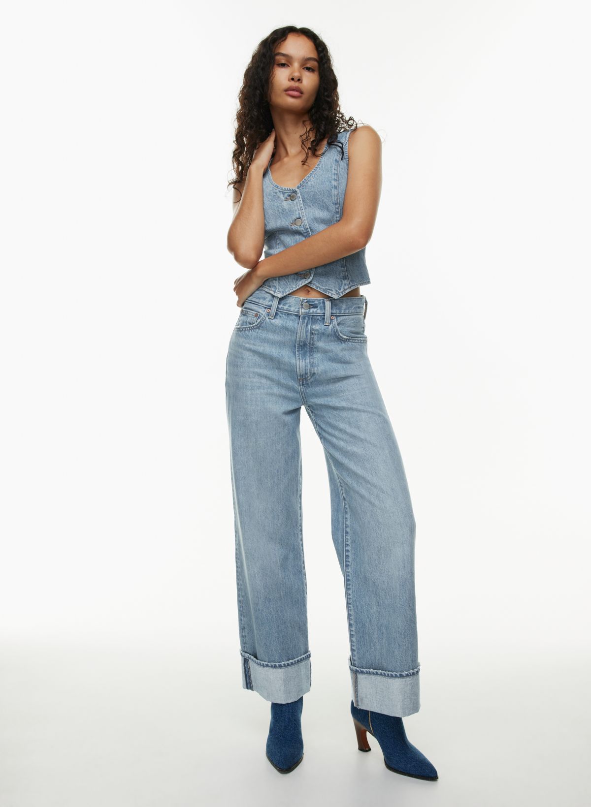 Denim Forum THE '90S HI-RISE LOOSE CUFF JEAN