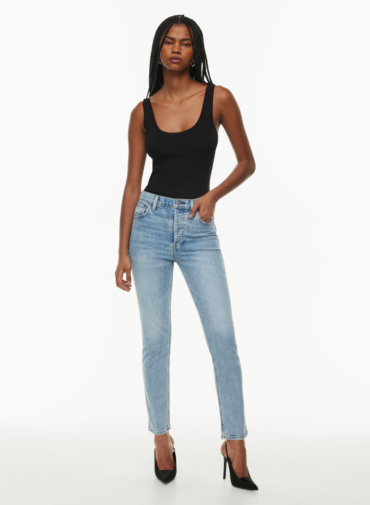 Denim Forum THE YOKO HIGH RISE SLIM | Aritzia CA