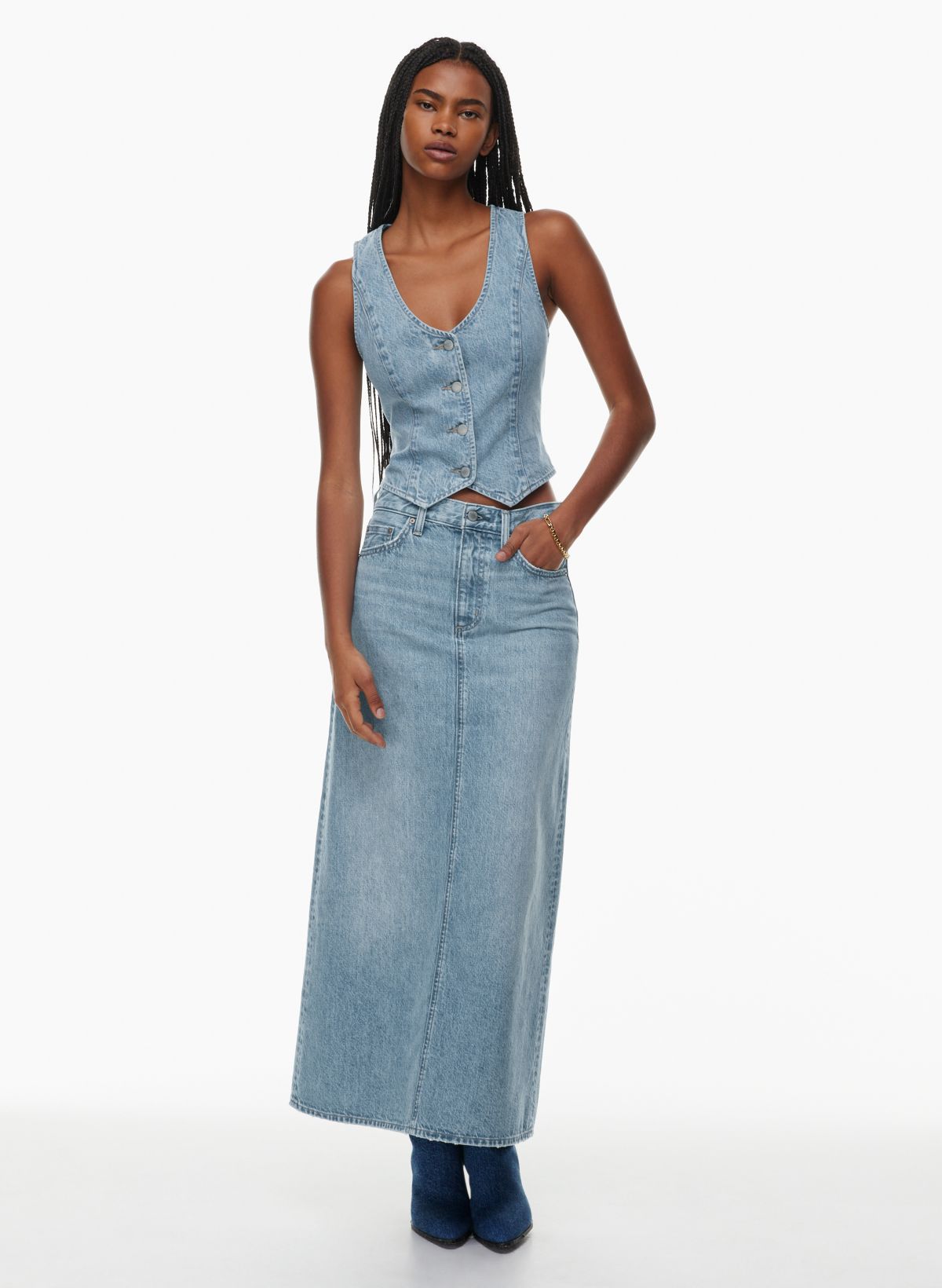 Denim Forum THE '90S NINA MAXI JEAN SKIRT | Aritzia US