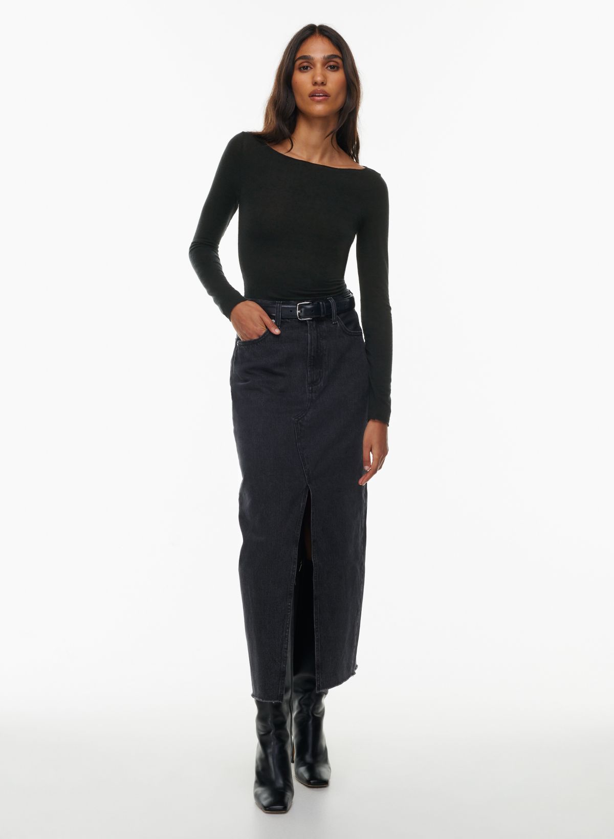 Black jean shop skirt aritzia