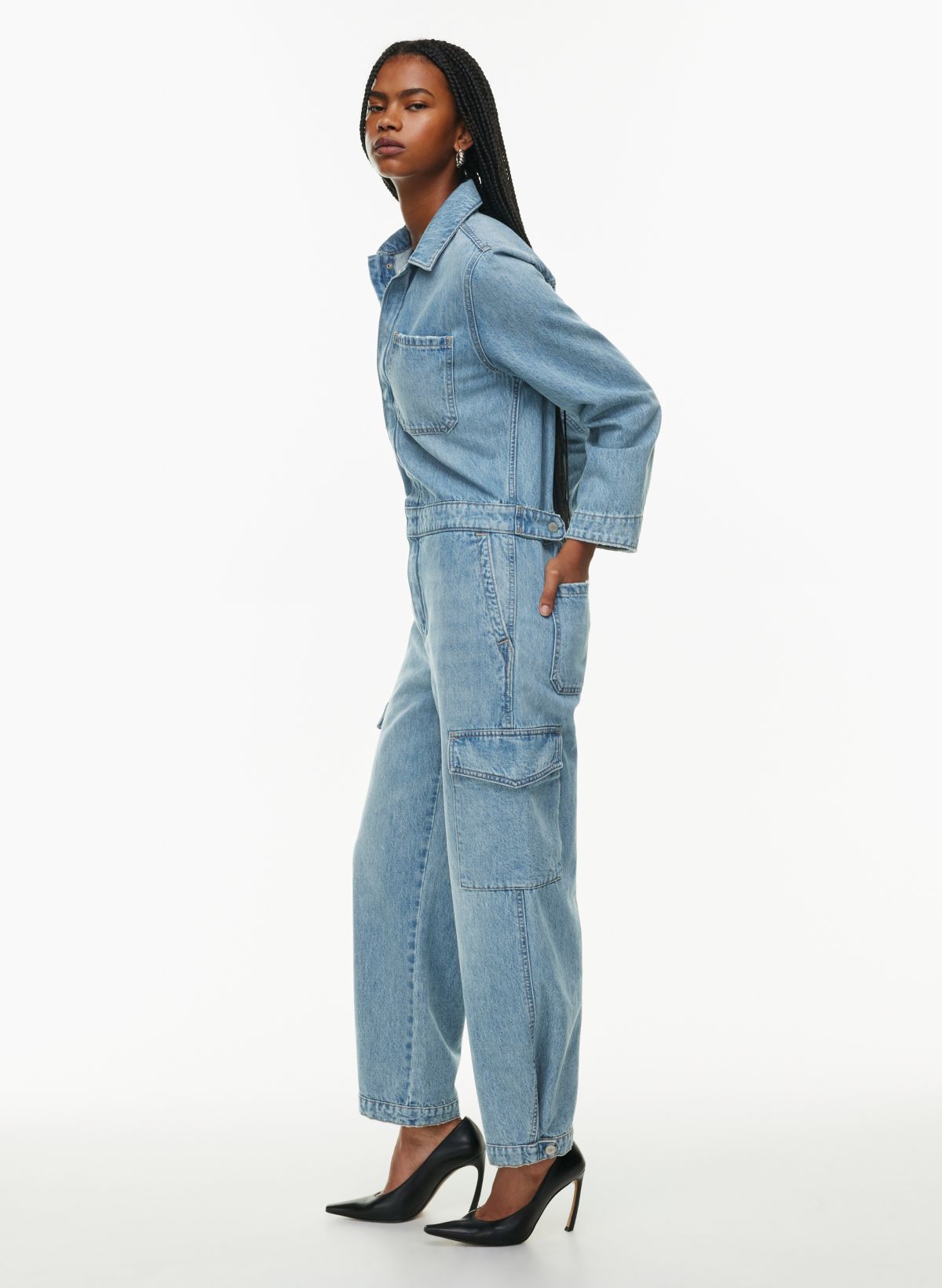 Women's 90s Relaxed Denim Jumpsuit, Women's Clearance