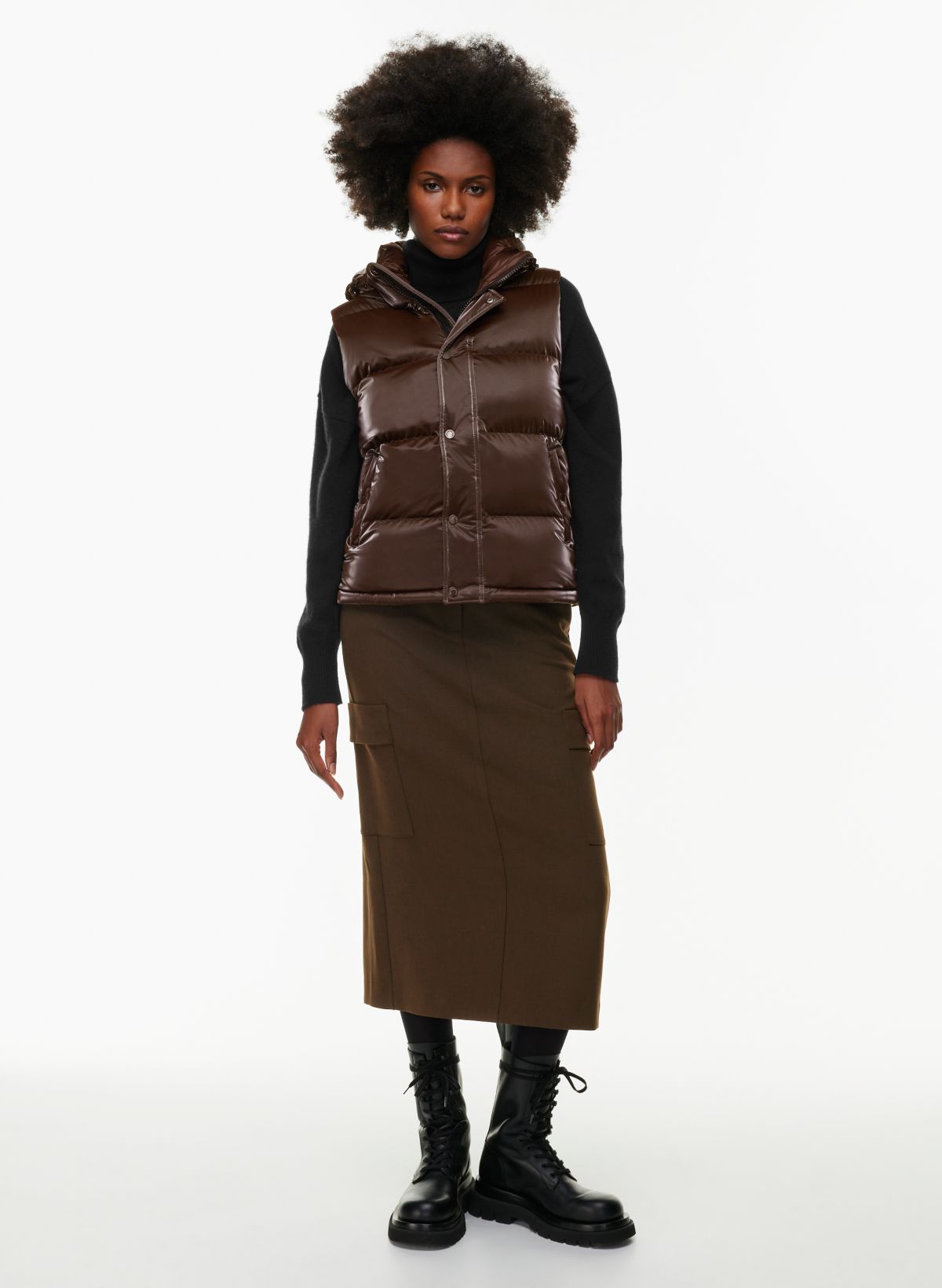 Brown puffer clearance vest