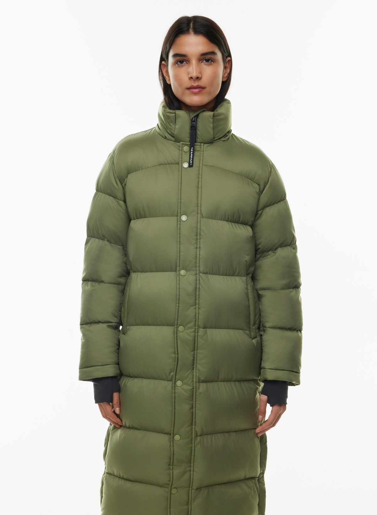 Vegan long best sale puffer coat