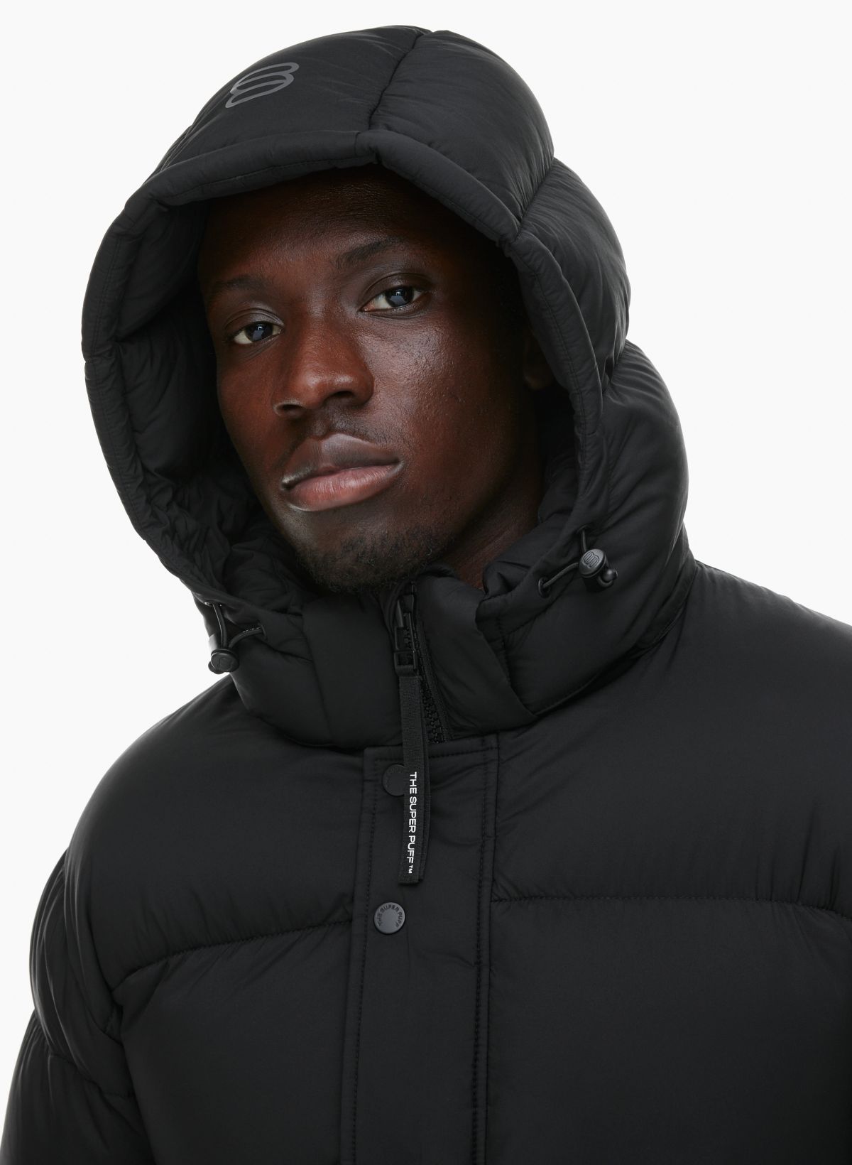 Men's Extra Long Puffer Coat in Black