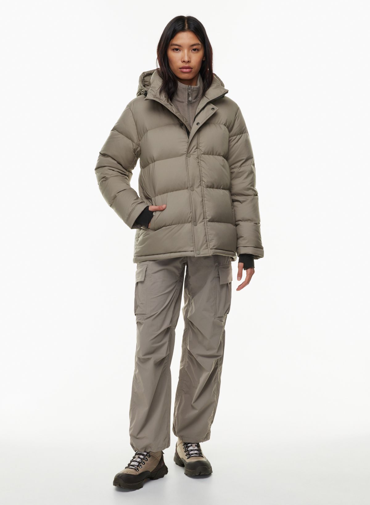 Goose down clearance puffer jacket women's