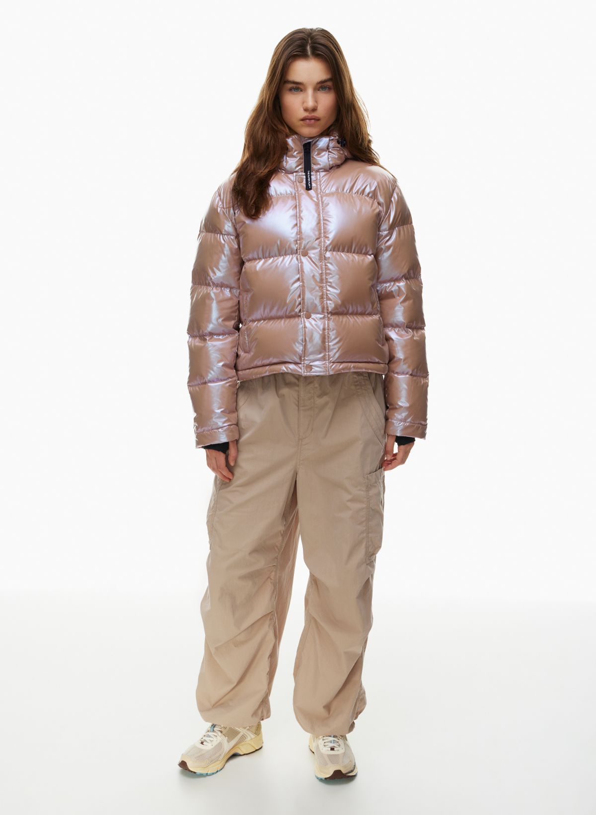 IRIDESCENT WHITE PUFFY JACKET - Only Size Medium Left