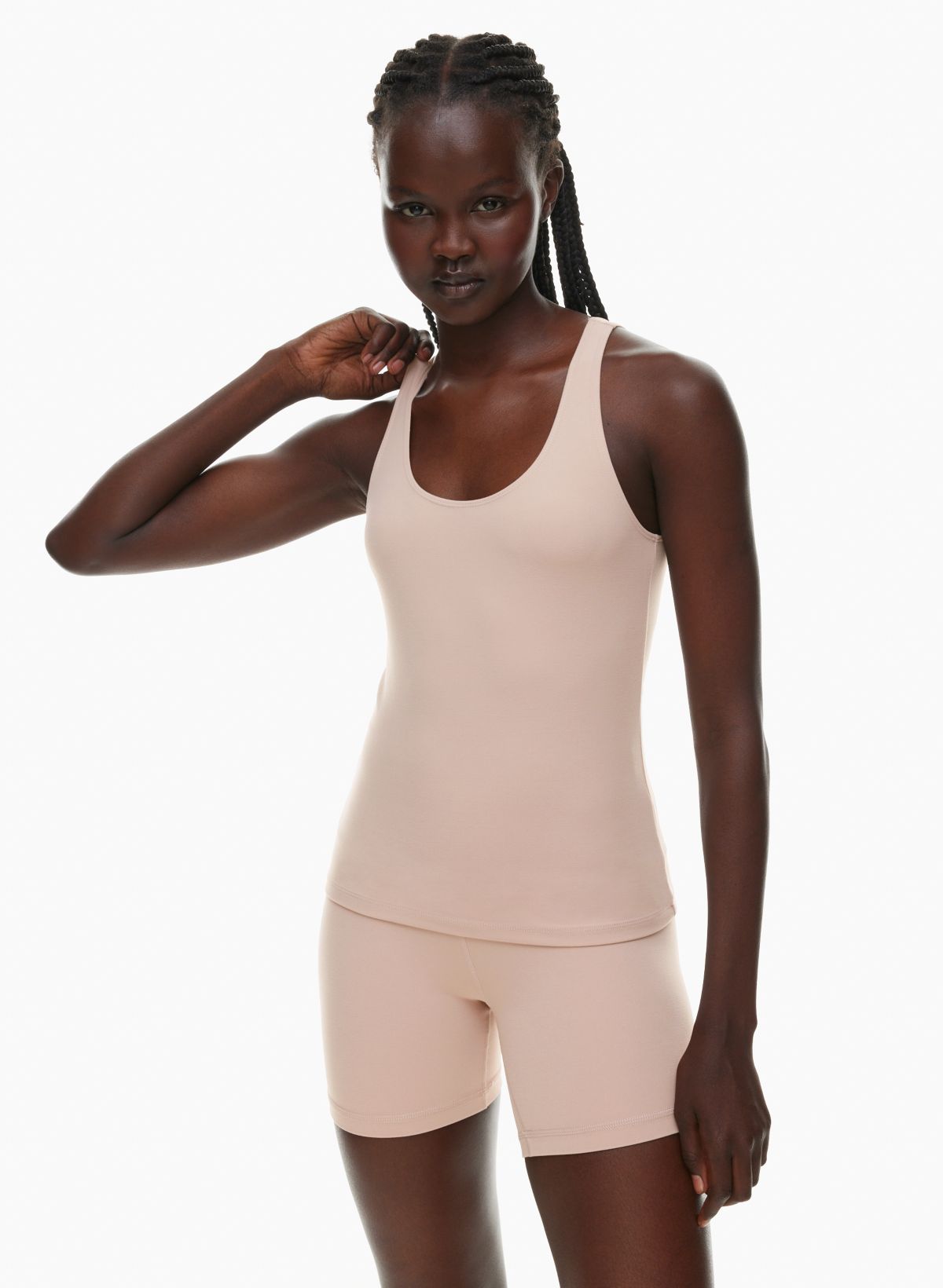 Essentials by Tummy Tank Women's Nylon Seamless Shaping Camisole, Nude, S/M  at  Women's Clothing store