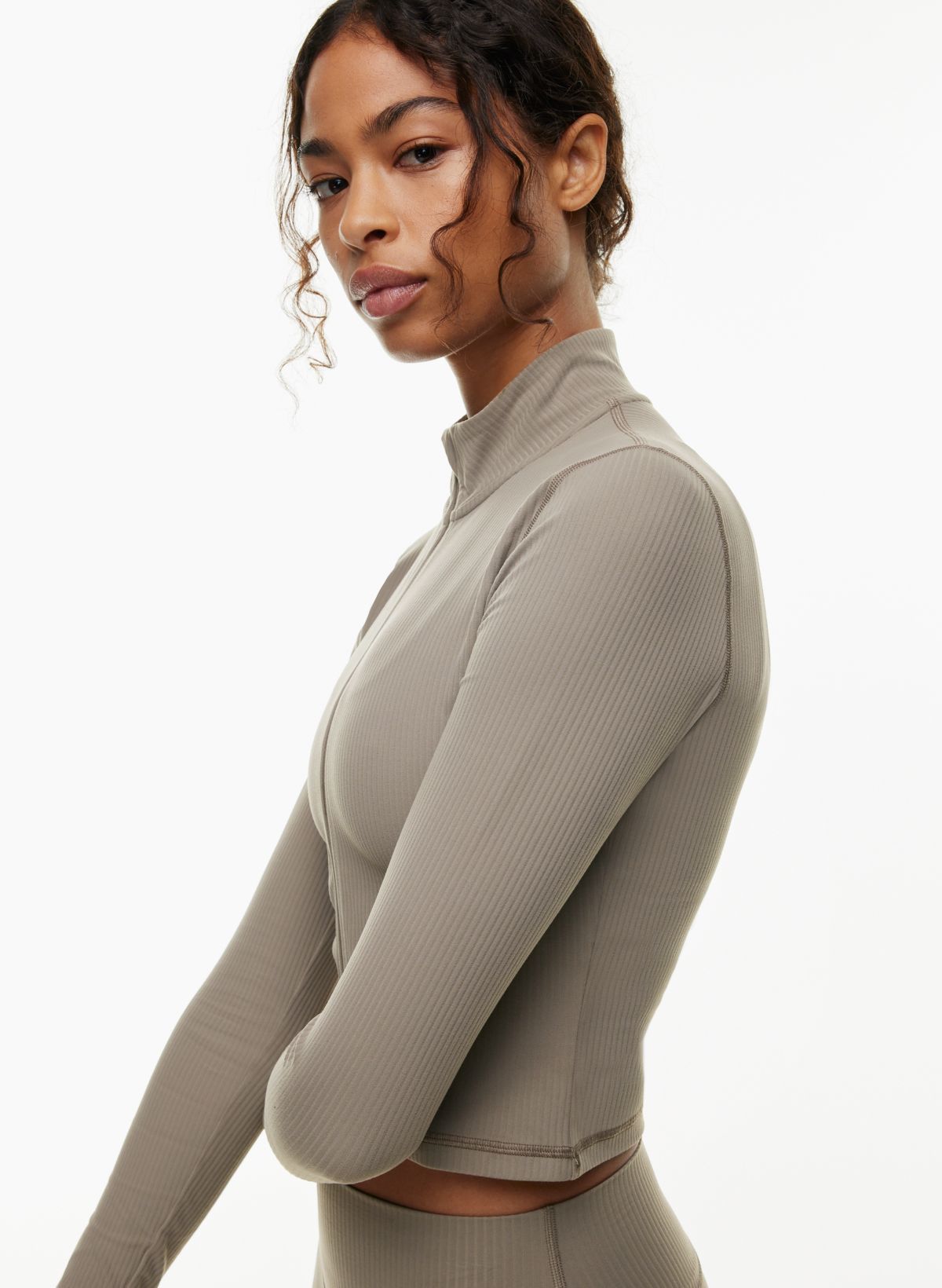 Taupe Sculpt Luxe Long Sleeve Sports Top