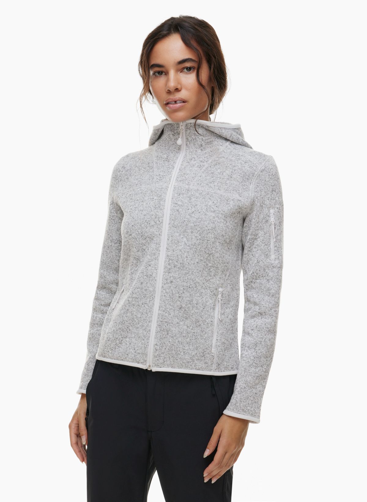 Oversized scuba hoodie - Grey marl - Ladies