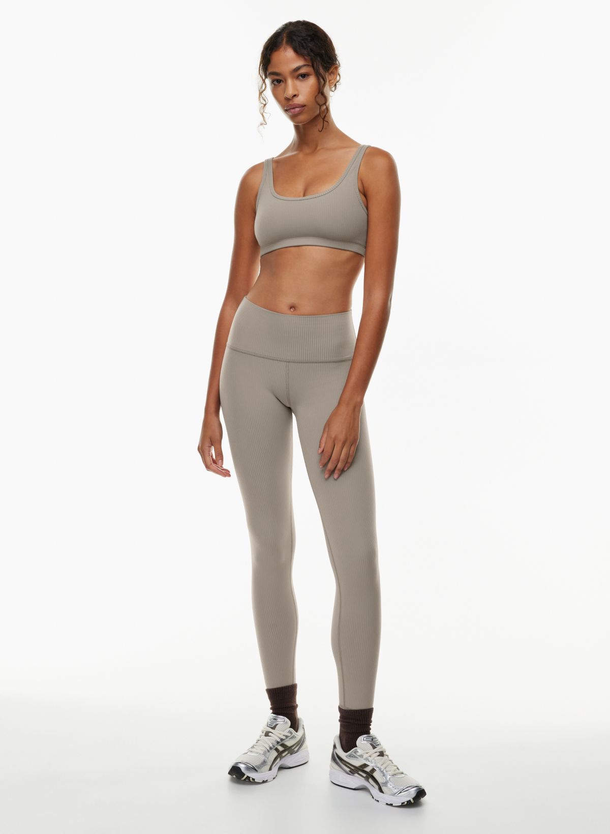 High-Waisted Seamless Fitness Leggings with Phone Pocket - Grey
