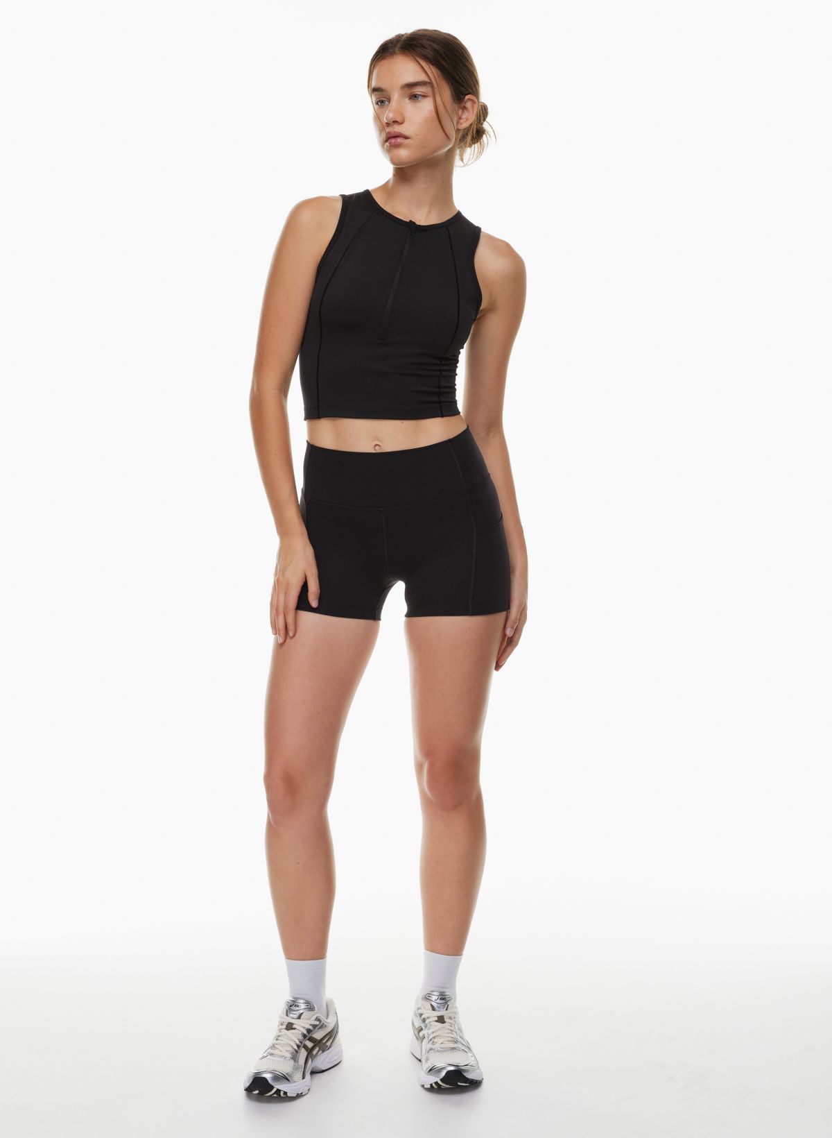 Minding My Business Ribbed Booty Shorts Black