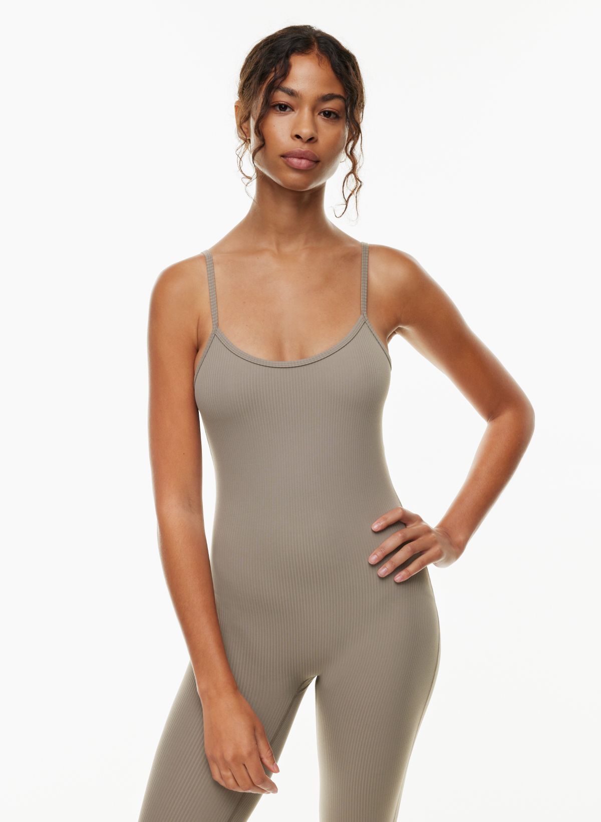 Solid Ribbed Seamless Jumpsuit