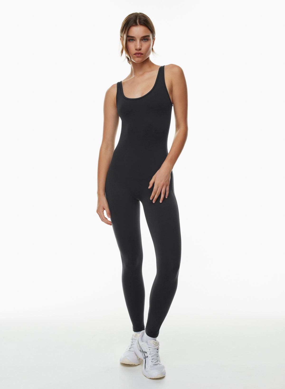 Shape Black Branded Contour Zip Sports Jumpsuit