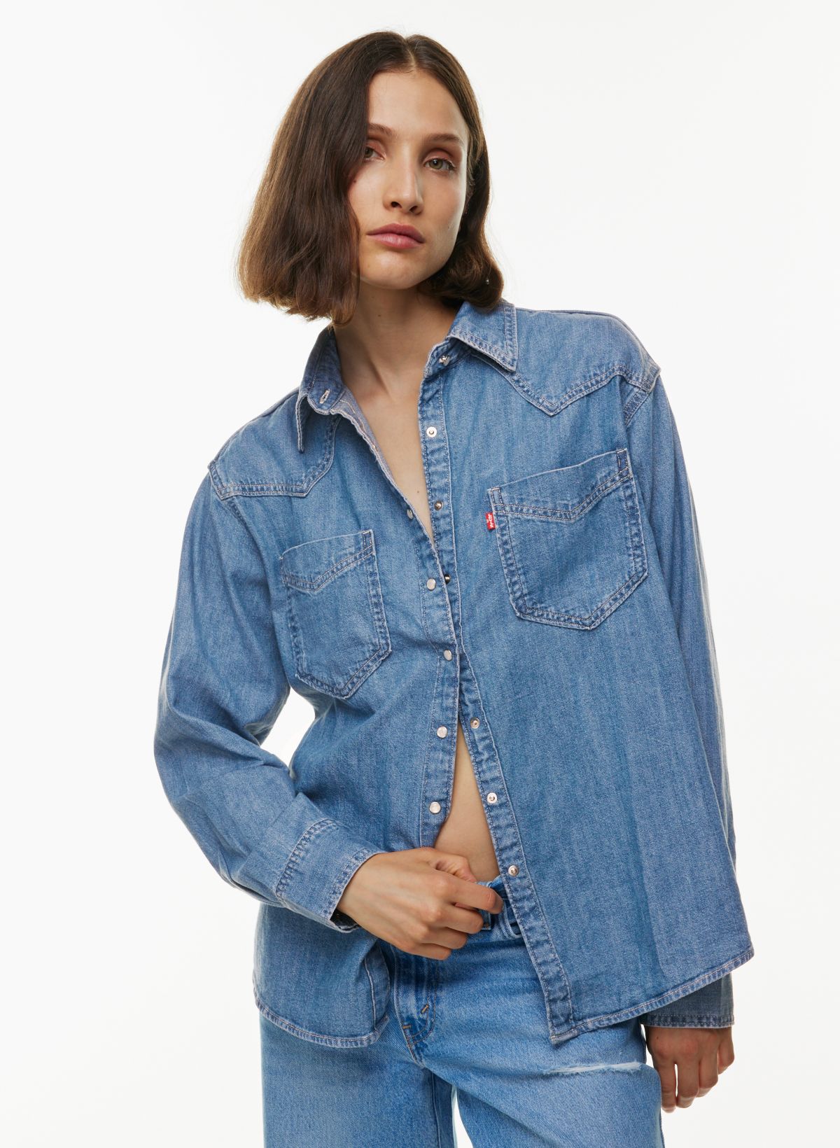 Levi's® RELAXED FIT WESTERN - Shirt - indigo stonewash/blue denim