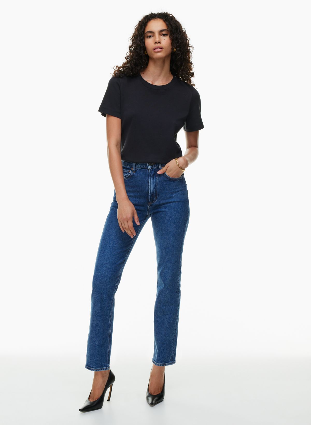 Hugh high-rise straight-leg organic jeans