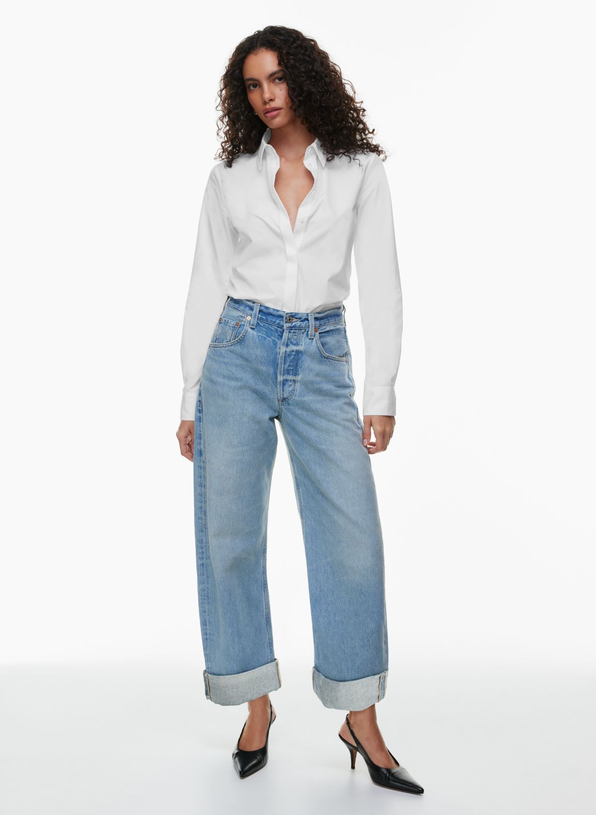 Women's Denim Wide Baggy Pants, Sustainable Jeans