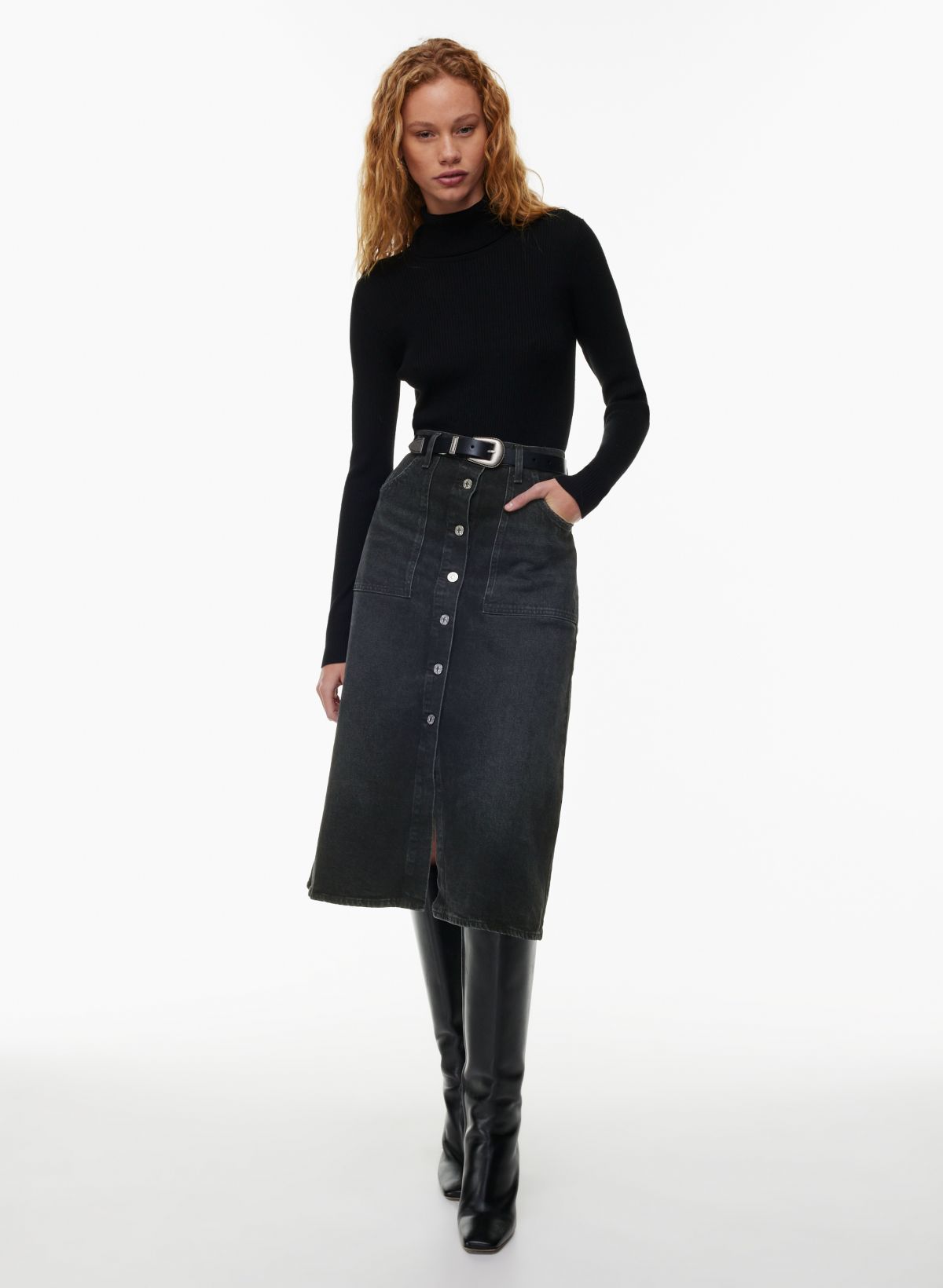 Black jean 2025 skirt aritzia