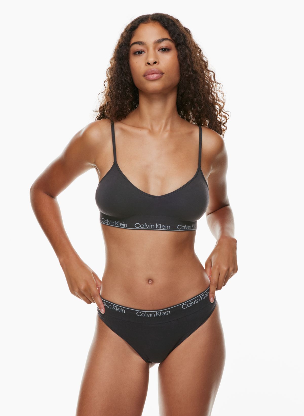 Calvin Klein Modern Cotton Bralette and Thong Underwear Set 