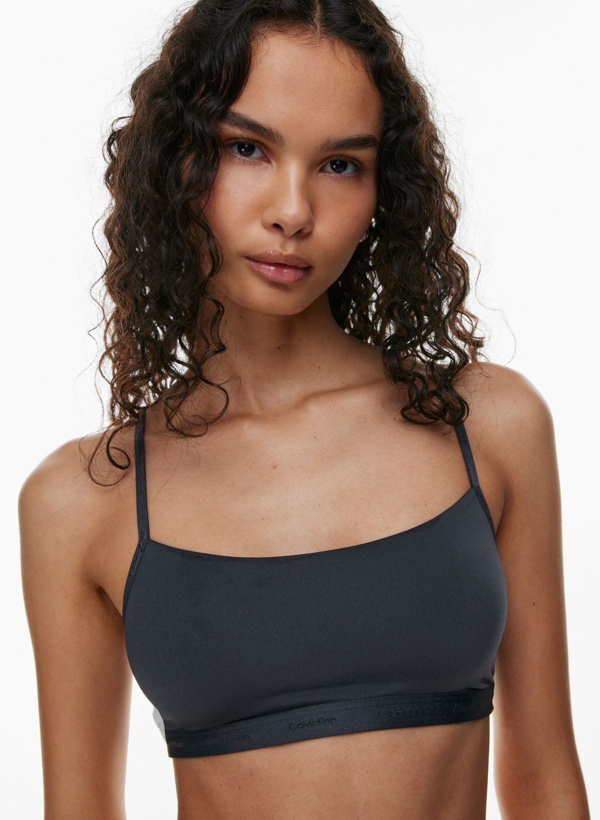 Calvin Klein Performance ribbed scoop back seamless bra in blue - part of a  set