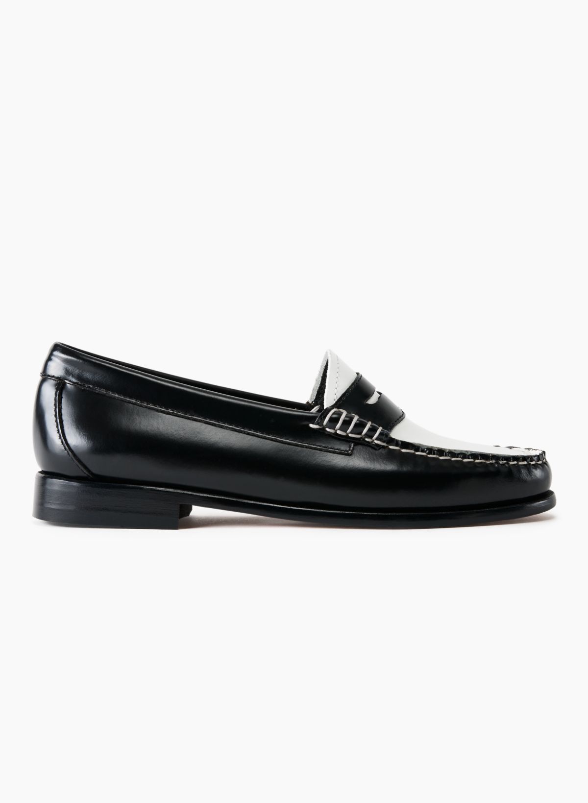 Penny loafers black hot sale and white