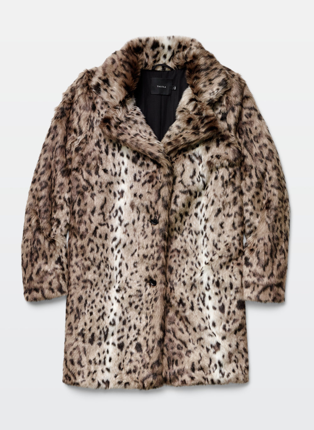 Glamour Girl 3pc Outfit Snow Leopard Faux Fur Coat W Black Velvet Siberian Snow Leopard Faux Fur Coat