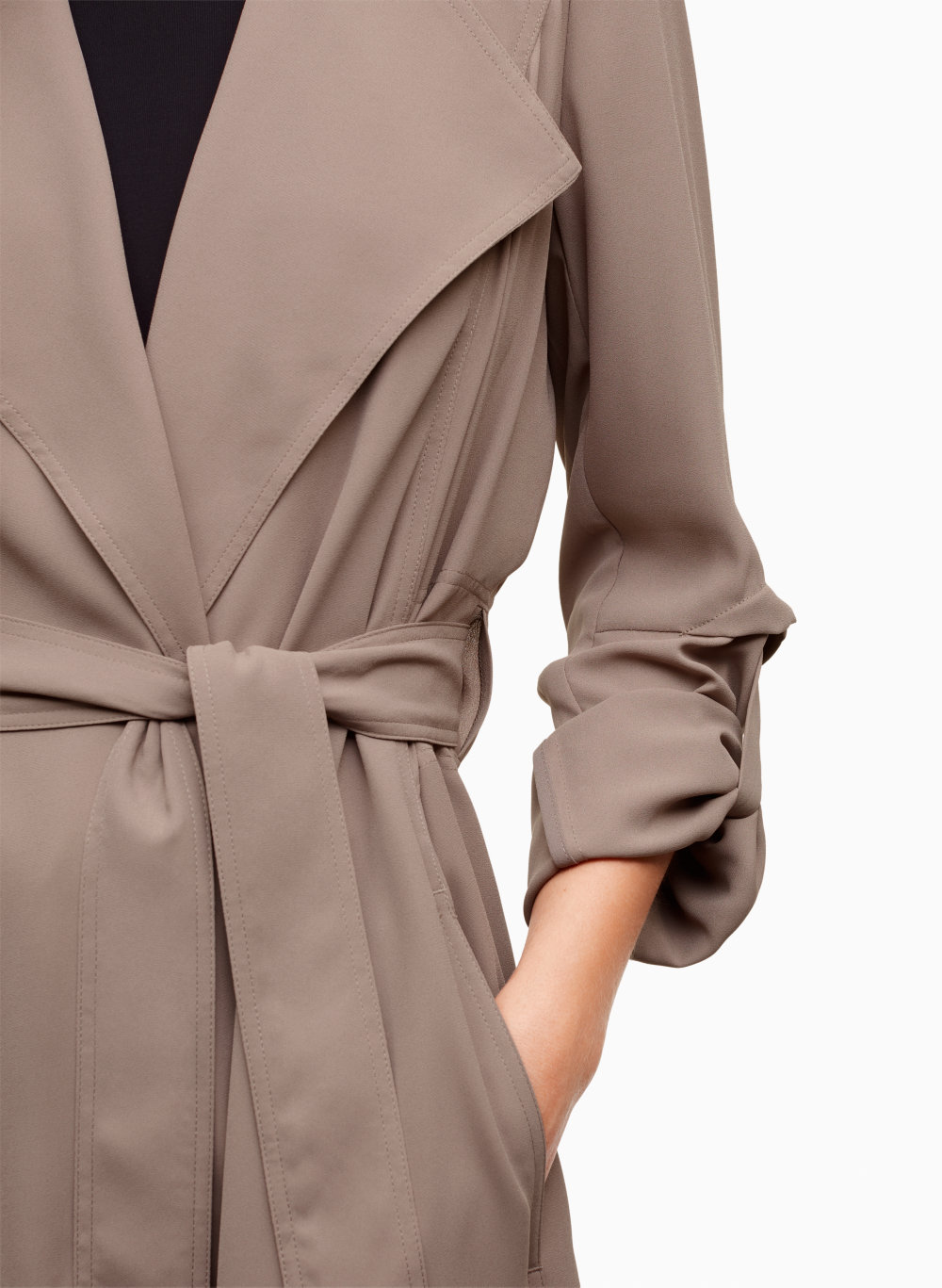 aritzia flowy trench