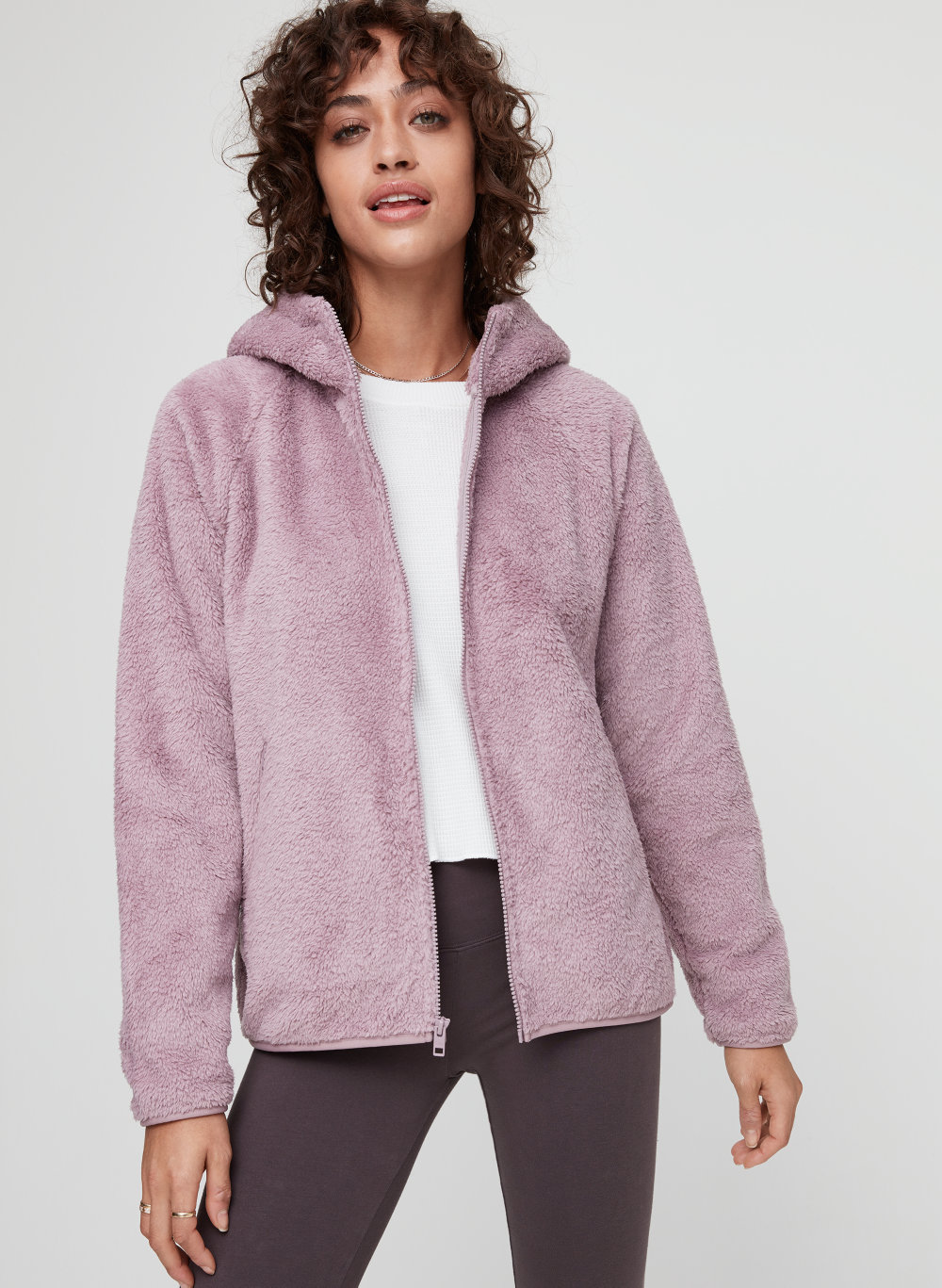 aritzia teddy zip up