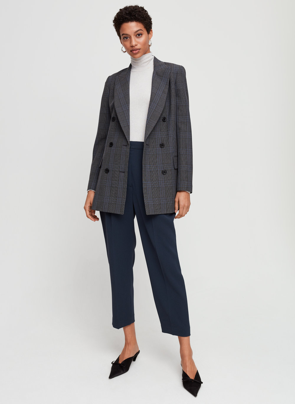 aritzia plaid blazer