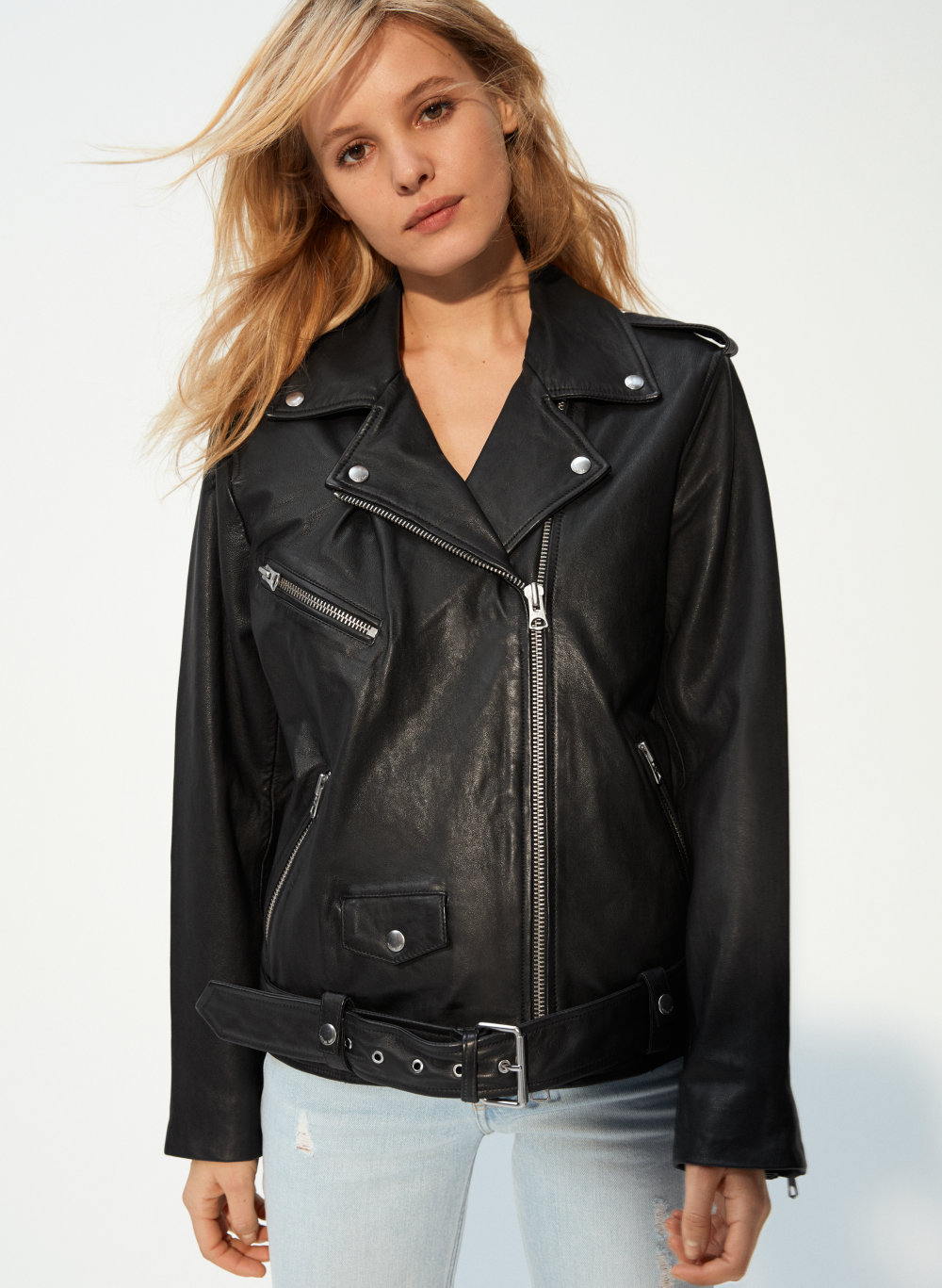 levi's relaxed leather moto jacket