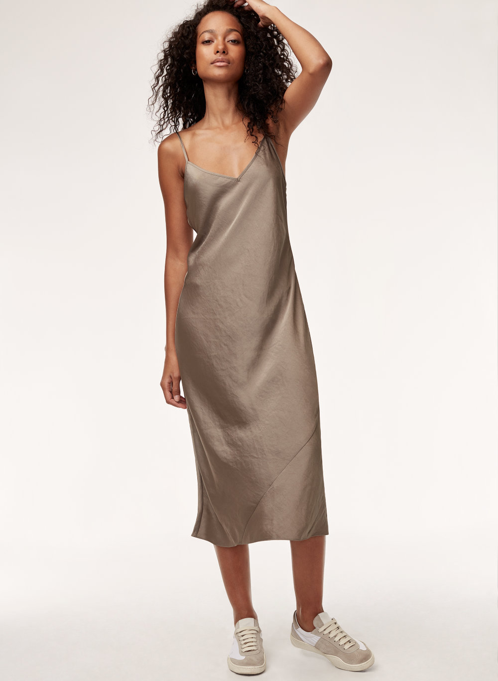 aritzia satin slip dress