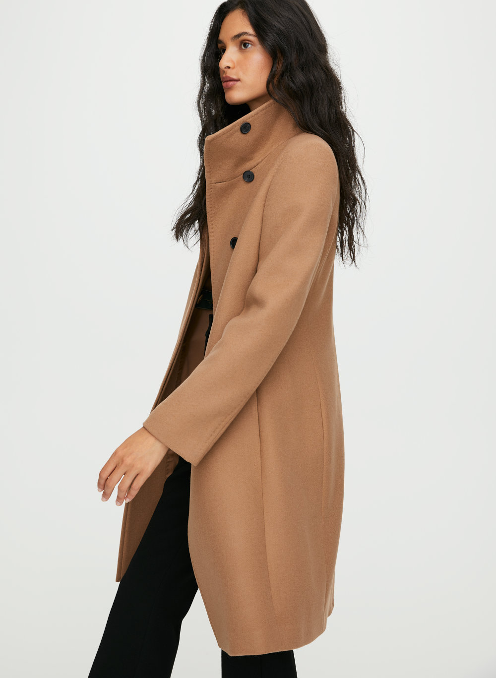 short funnel neck coat